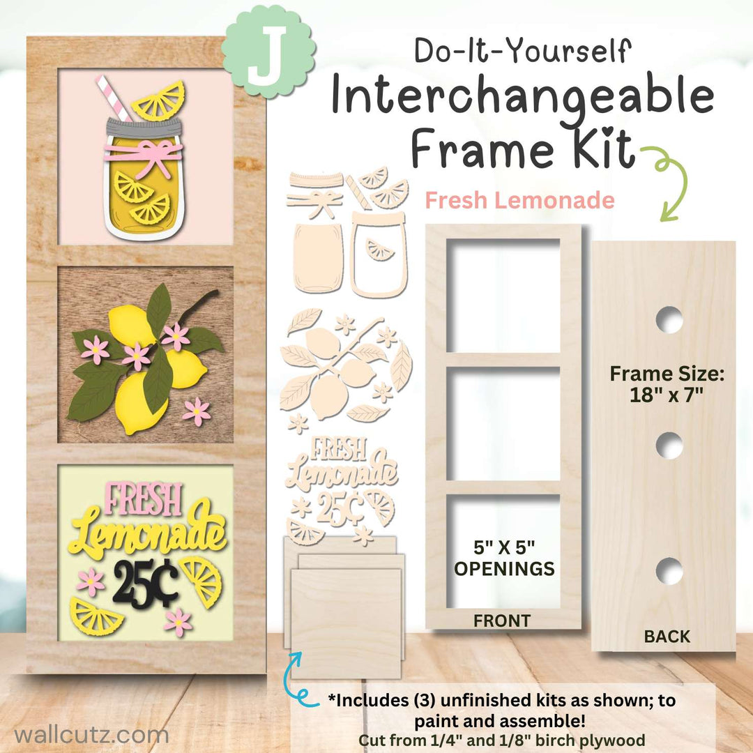 WallCutz Interchangeable 5" x 5" Kits / Fresh Lemonade Wood Kit
