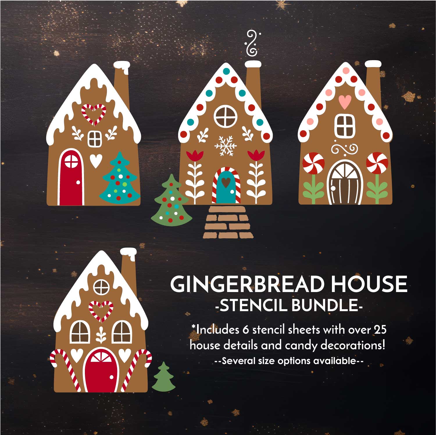 Gingerbread House Stencil Bundle WallCutz Crafts