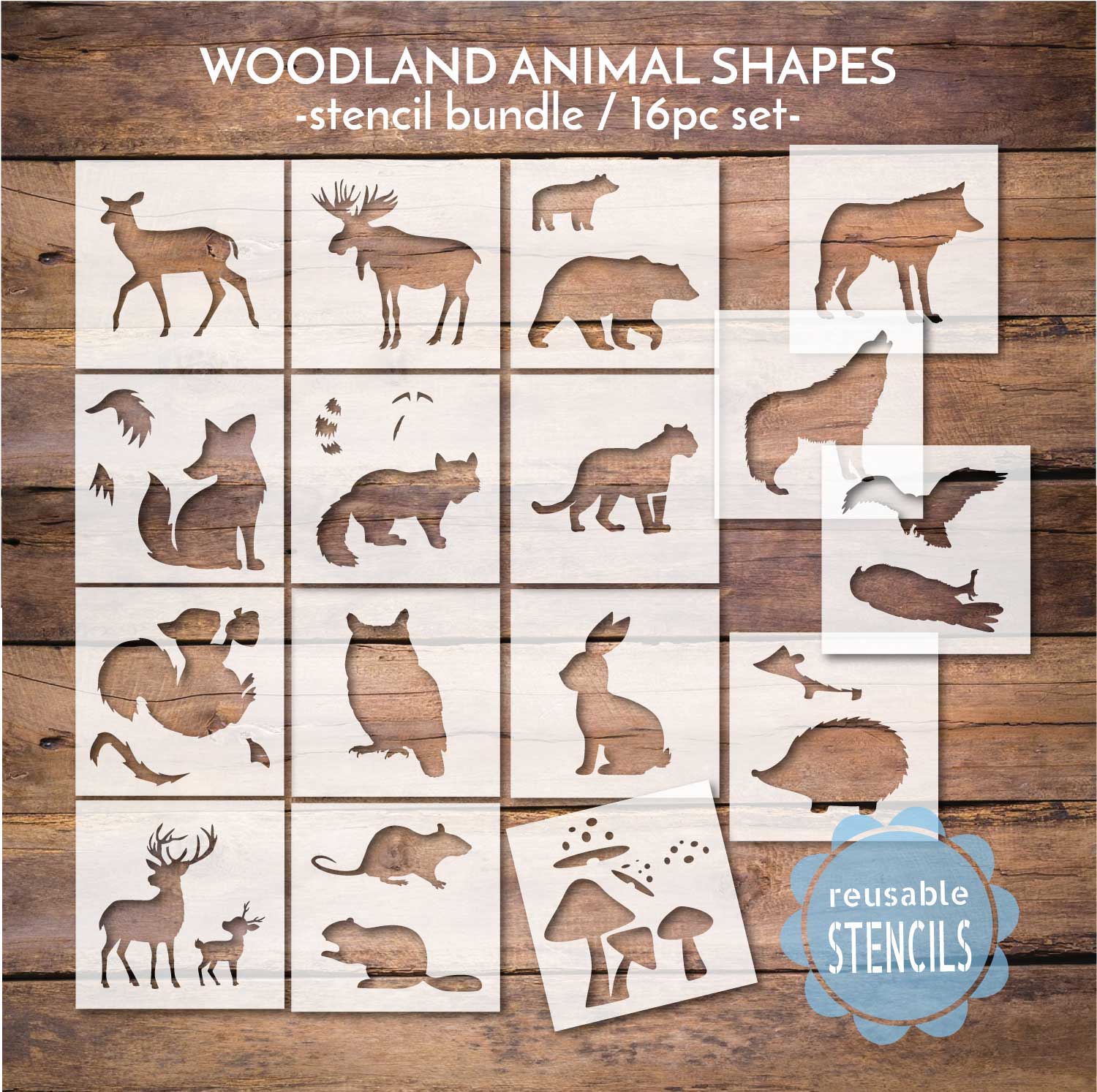 Woodland Animals / Stencil Bundle – WallCutz Crafts woodland-animals-stencil-bundle-wallcutz-crafts
