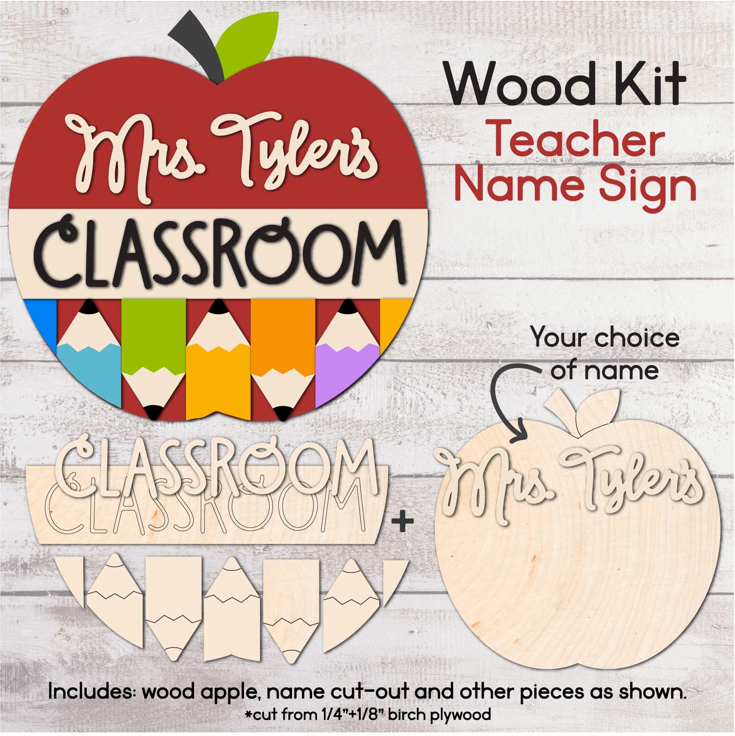 WOOD KIT /Teacher Name Door Sign Kit – WallCutz Crafts wood-kit-teacher-name-door-sign-kit-wallcutz-crafts
