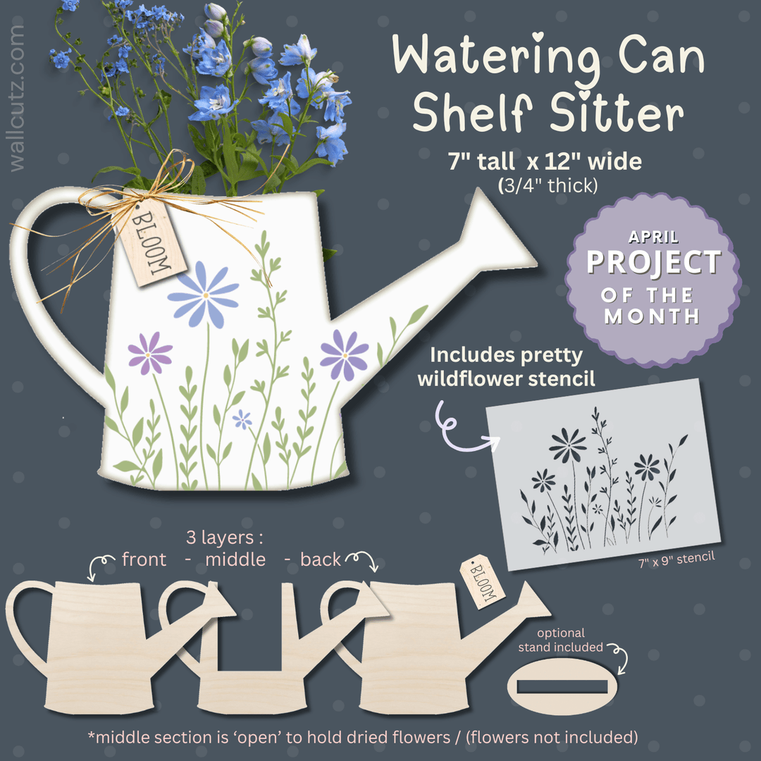 WallCutz Watering Can 'Vase' / Project of the Month Wood Kit
