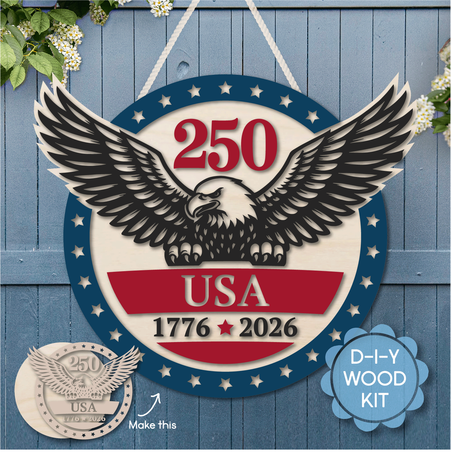 250 Years of Freedom Eagle Door Hanger Kit | Patriotic 1776–2026