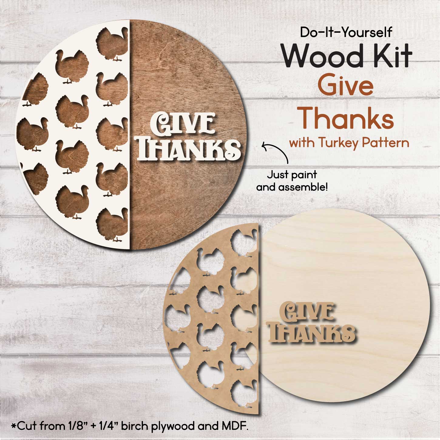 WOOD KIT / Give Thanks Door Hanger – WallCutz Crafts