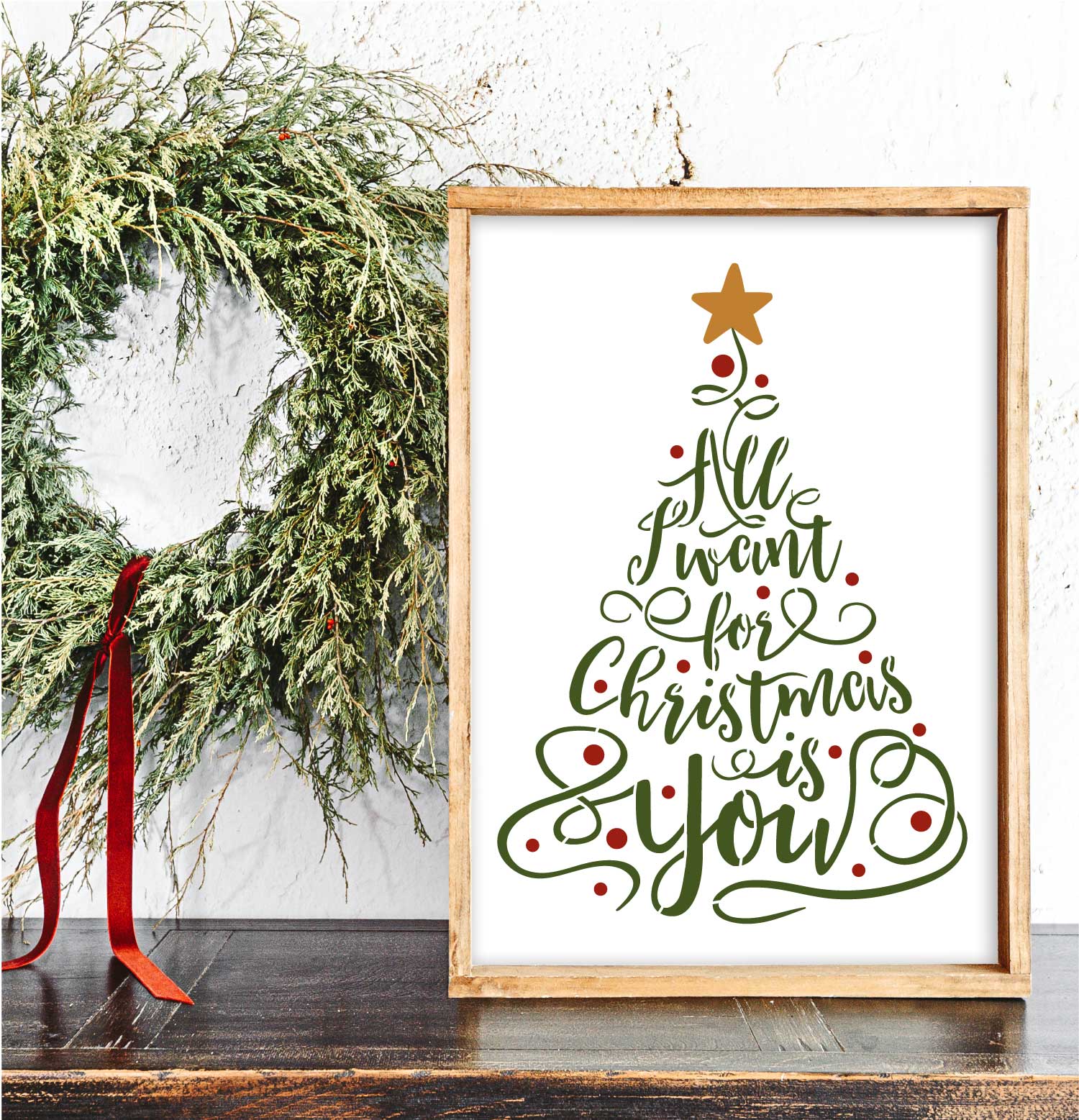 All I Want for Christmas Is You / Tree Stencil – WallCutz Crafts all-i-want-for-christmas-is-you-tree-stencil-wallcutz-crafts