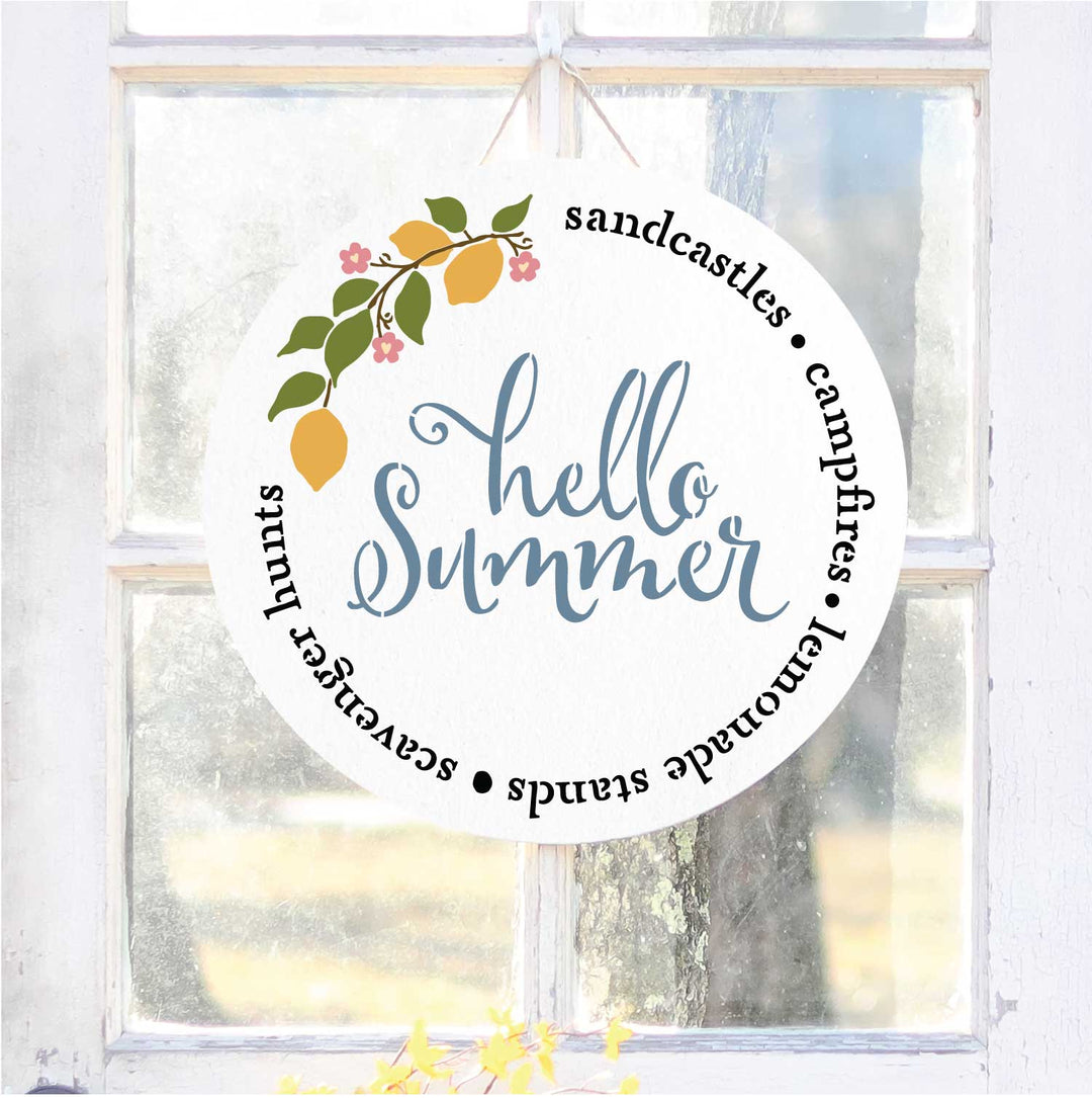 Hello Summer WallCutz Stencil Design