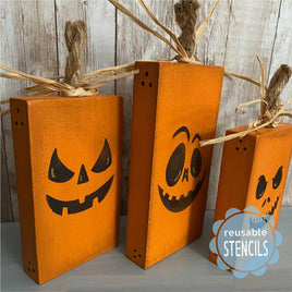 Pumpkin face stencils