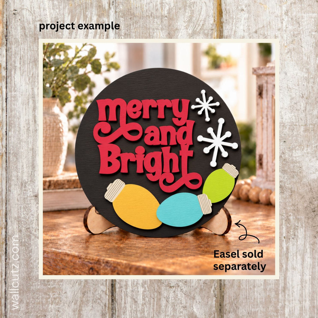 6" Mini Wood Kits – Christmas Stocking, Bulbs & Happy New Year – Set of 3 DIY Rounds