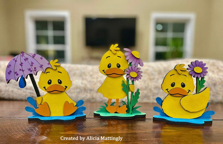 WallCutz  3 Pack Spring Ducks / Wood Cut-Outs Wood Kit