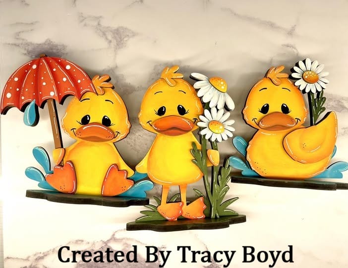 WallCutz  3 Pack Spring Ducks / Wood Cut-Outs Wood Kit