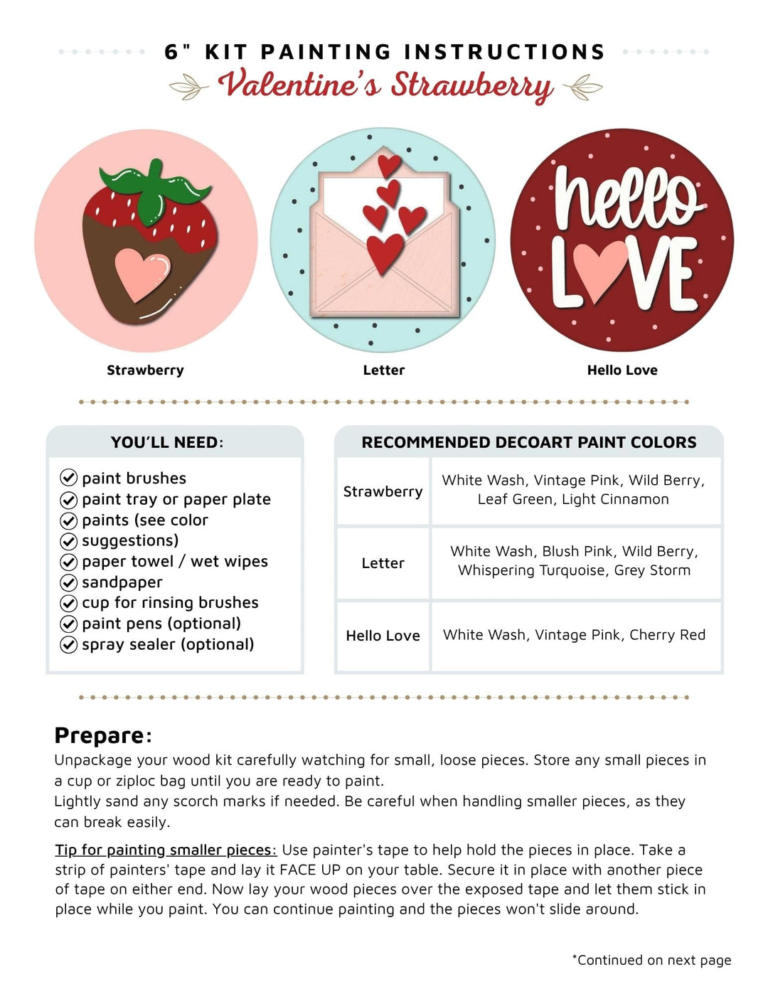 6 inch mini valentine round kit instructions