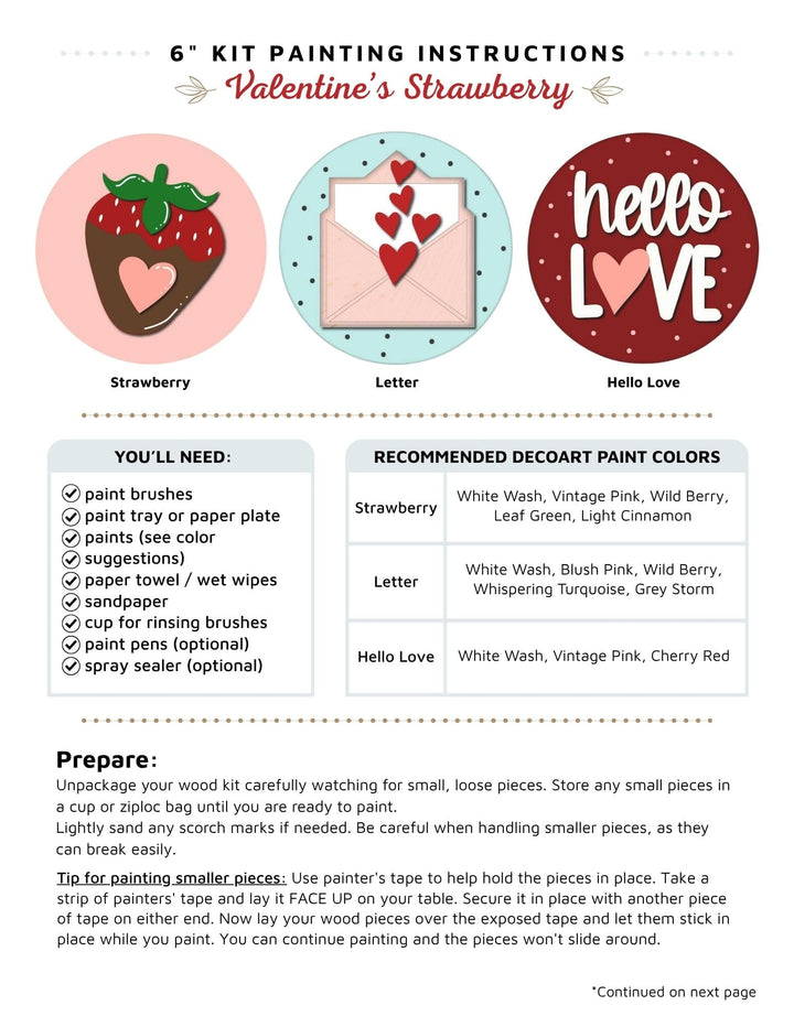 6 inch mini valentine round kit instructions