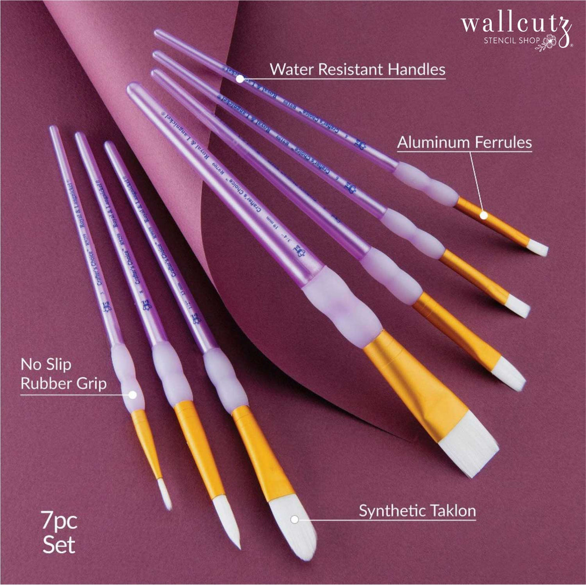7pc Crafter's Choice paint brush set multi-pack – WallCutz