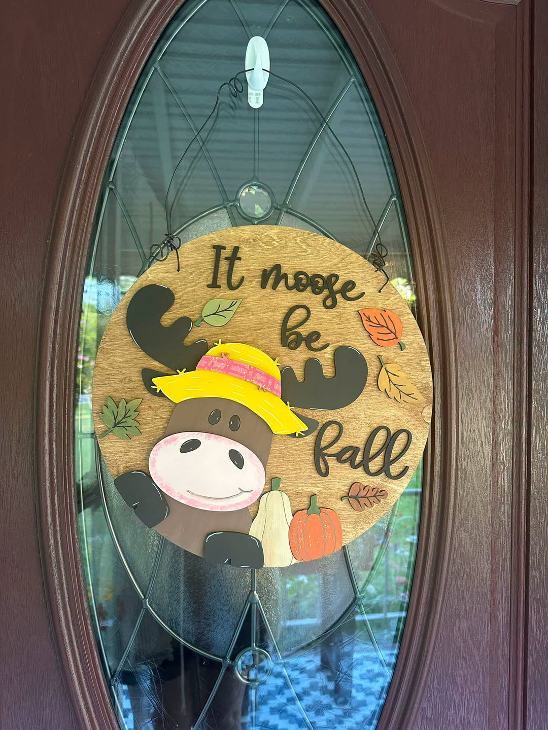 It Moose Be Fall door hanger wood kit - moose and pumpkins