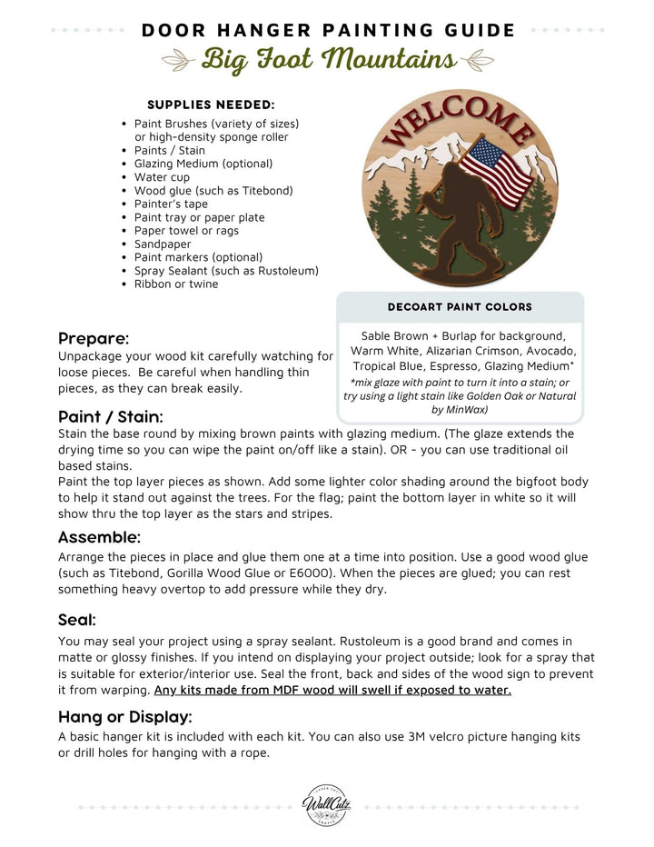Big Foot door hanger instructions
