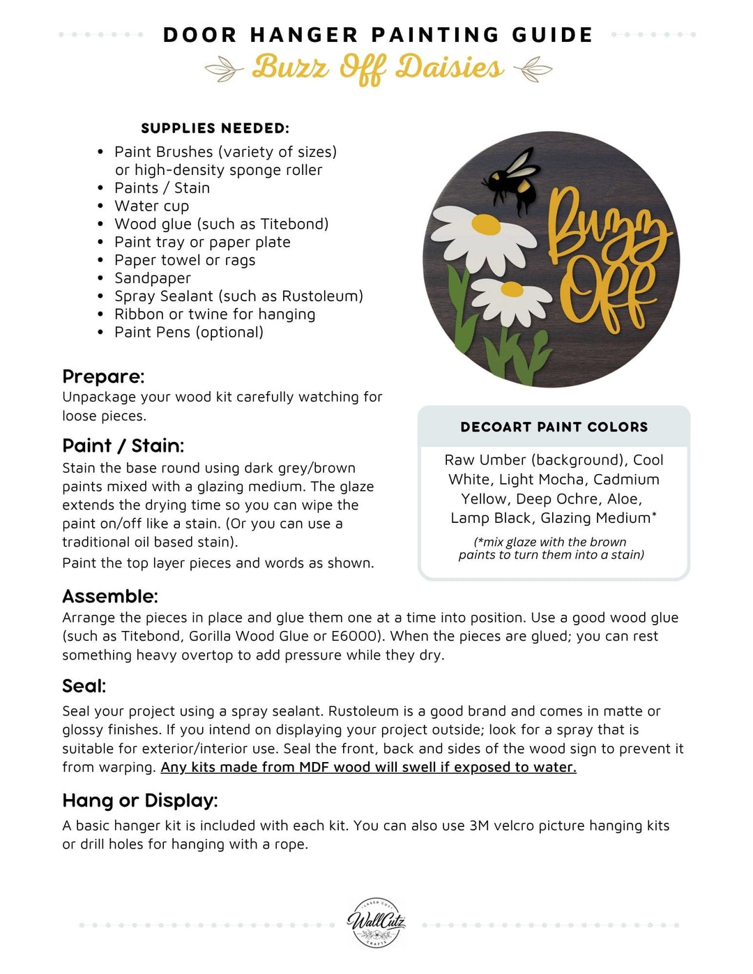 Buzz Off door hanger instructions