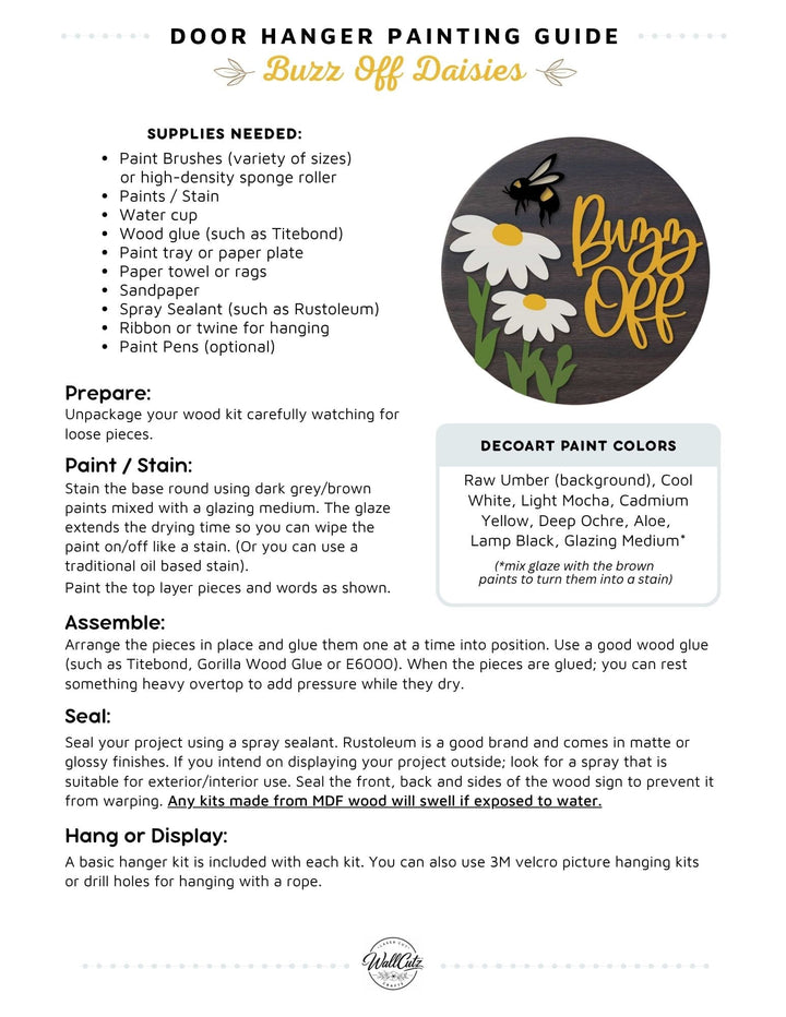 Buzz Off door hanger instructions