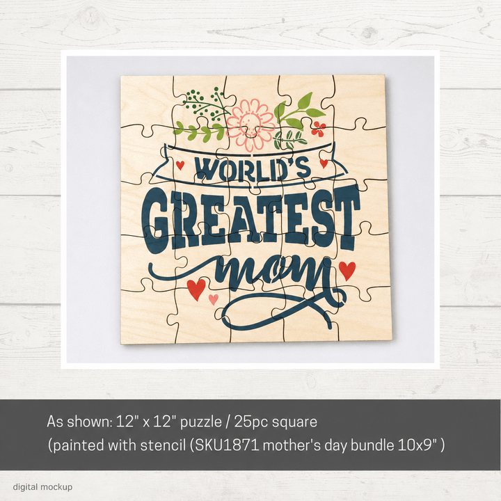 Square Wood Puzzle Kit – 25 Piece