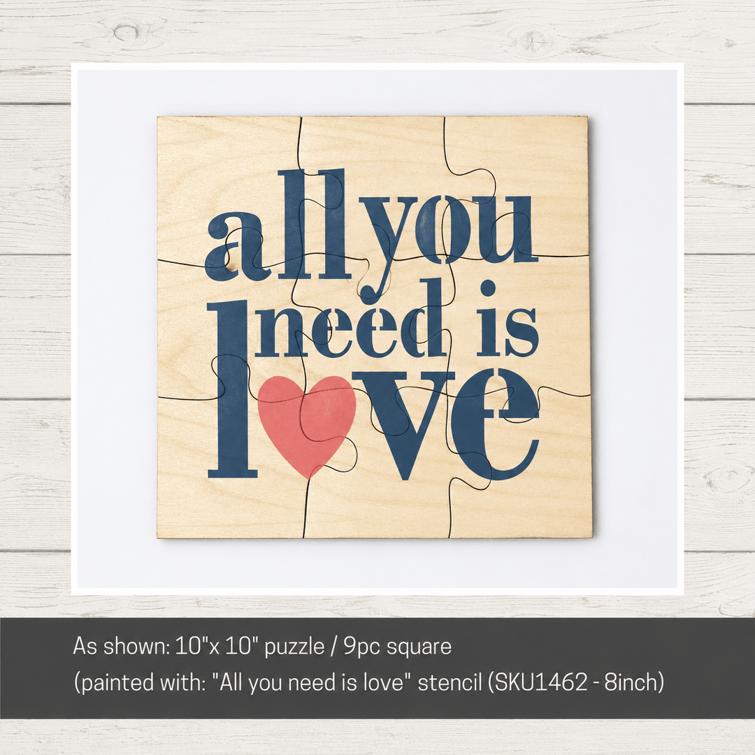 Square Wood Puzzle Kit – 9 Piece