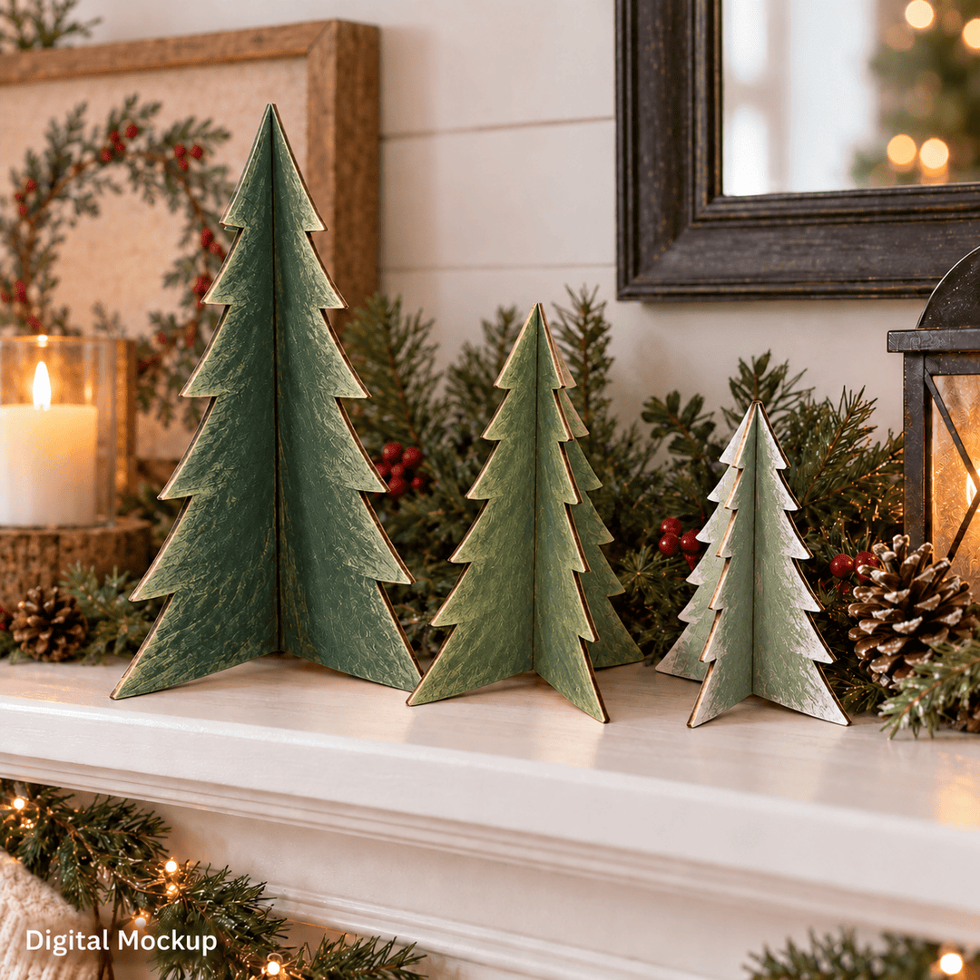 Christmas Tree Wood Cut-Outs / 2pc Tree Blank