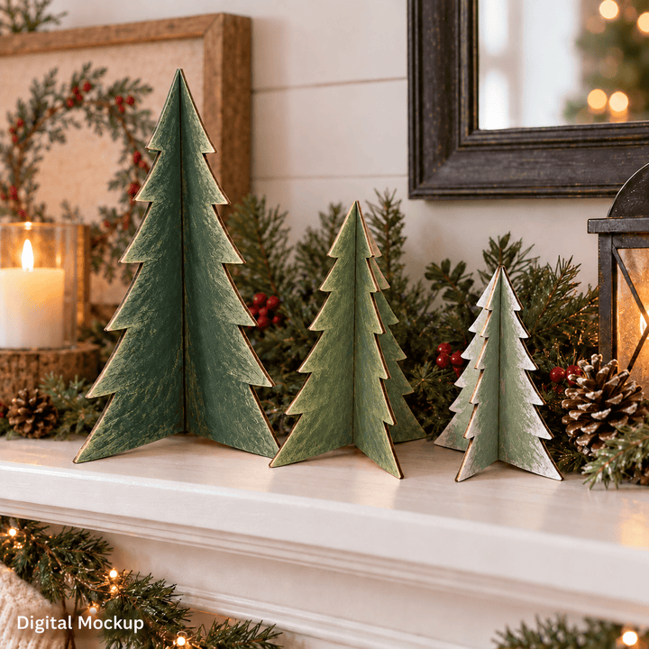 Christmas Tree Wood Cut-Outs / 2pc Tree Blank