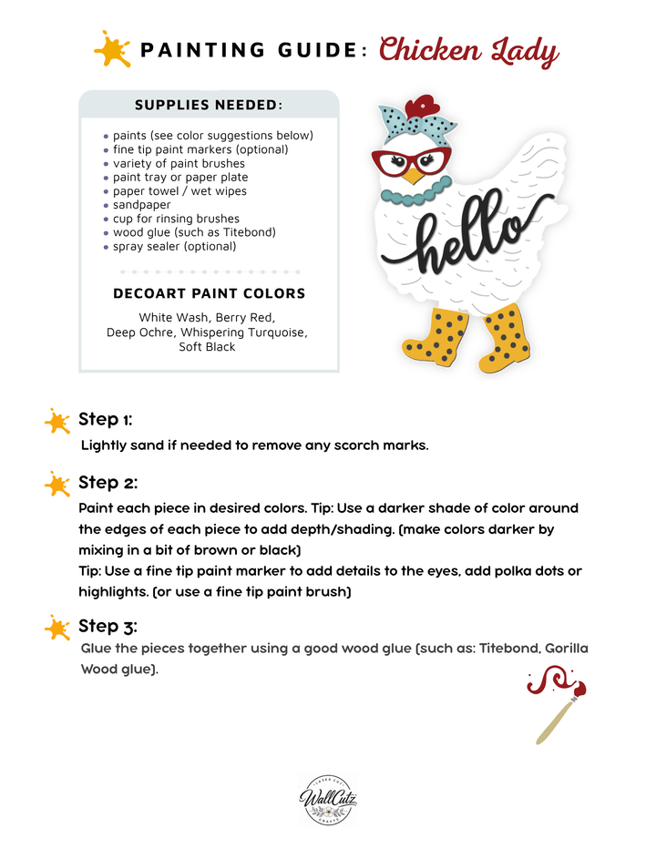 Chicken Lady door hanger instructions