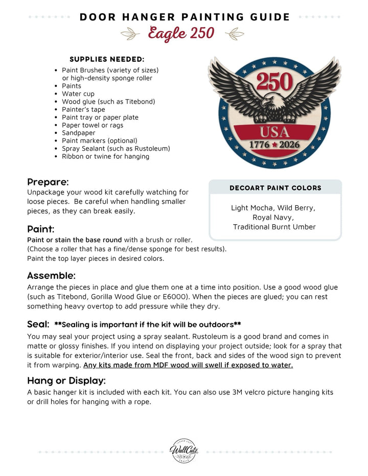 Eagle 250 door hanger instructions