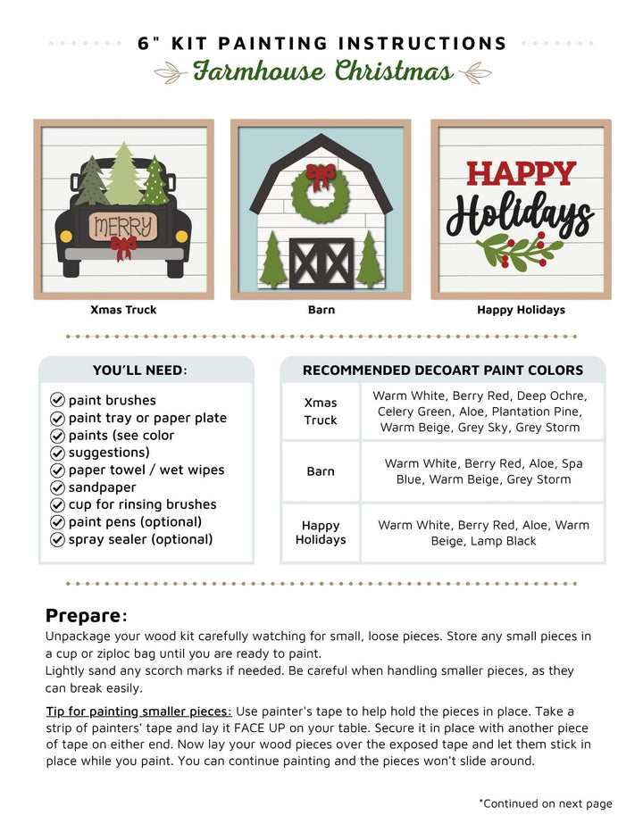 Farm xmas mini square instructions