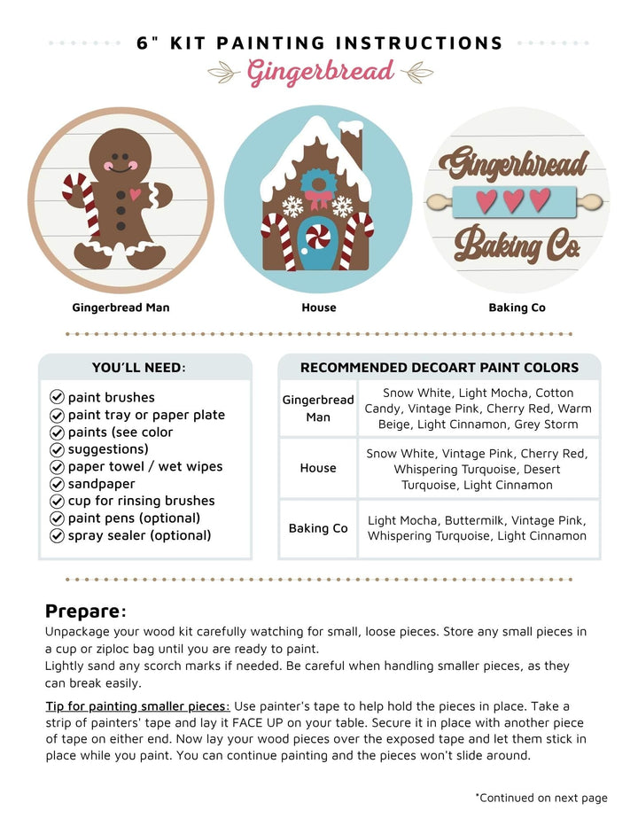 Gingerbread 3 pack mini round instructions