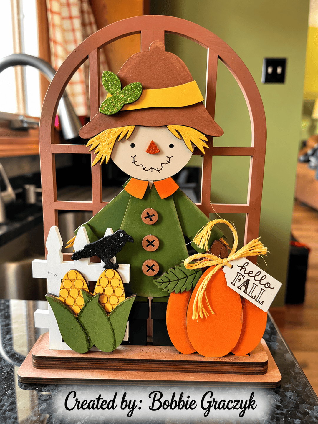 Fall Scarecrow window display