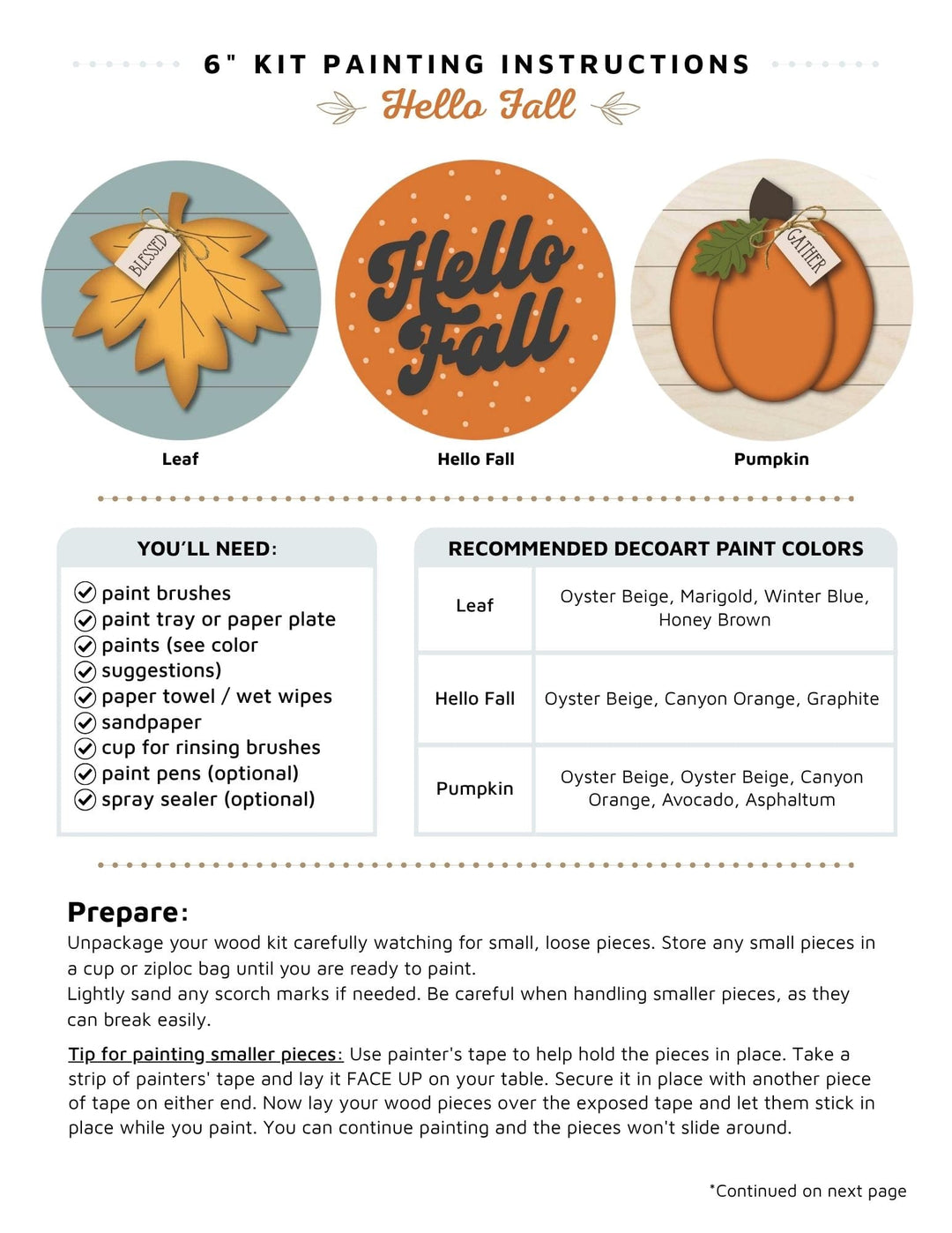 Hello Fall 3 pack mini round instructions