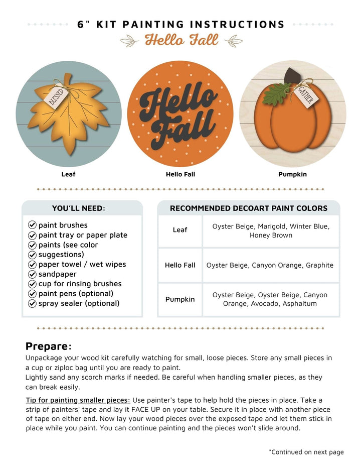 Hello Fall 3 pack mini round instructions
