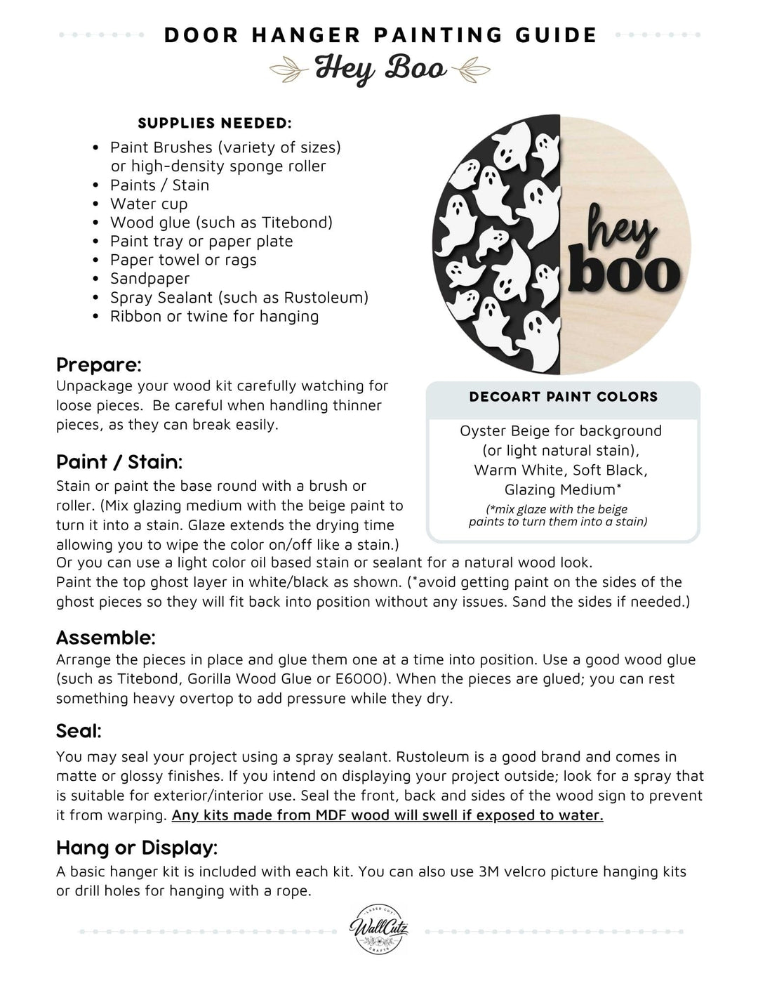 Hey Boo door hanger instructions