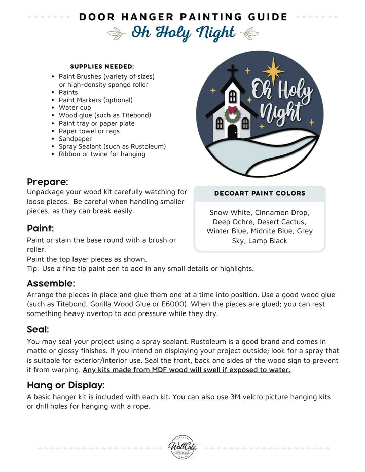 holy night chapel door hanger instructions
