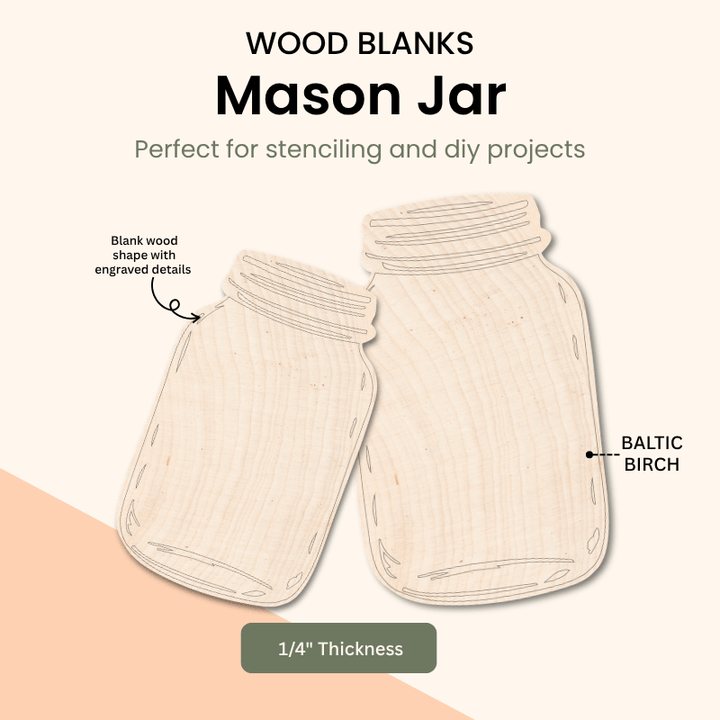 Mason Jar / Wood Cut-out