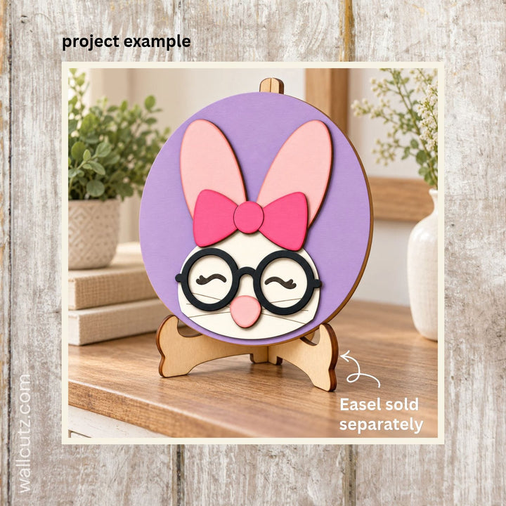 6" Mini Wood Kits – Easter Bunny, Umbrella & Spring Tulips – Set of 3 DIY Rounds