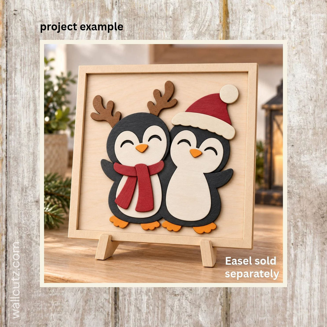 6" Mini Wood Kits – Penguin Trio Winter – Set of 3 DIY Squares