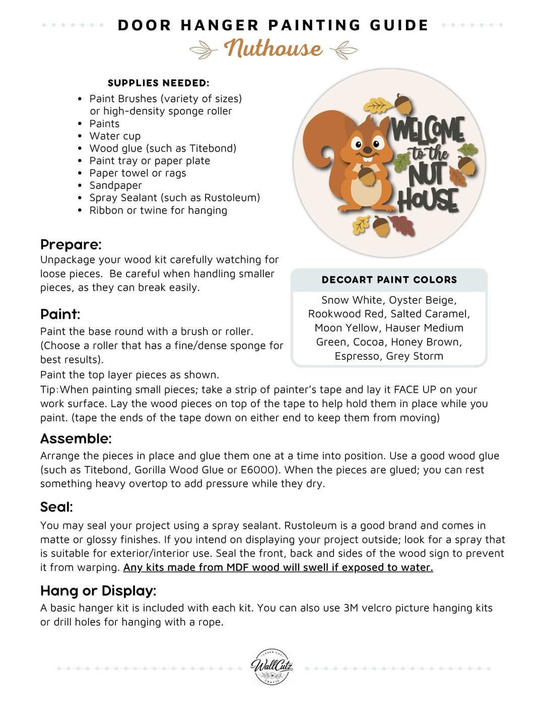 Nuthouse door hanger instructions