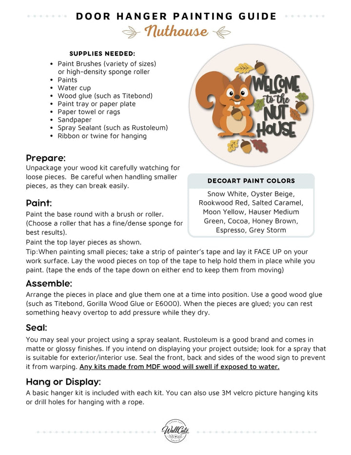 Nuthouse door hanger instructions