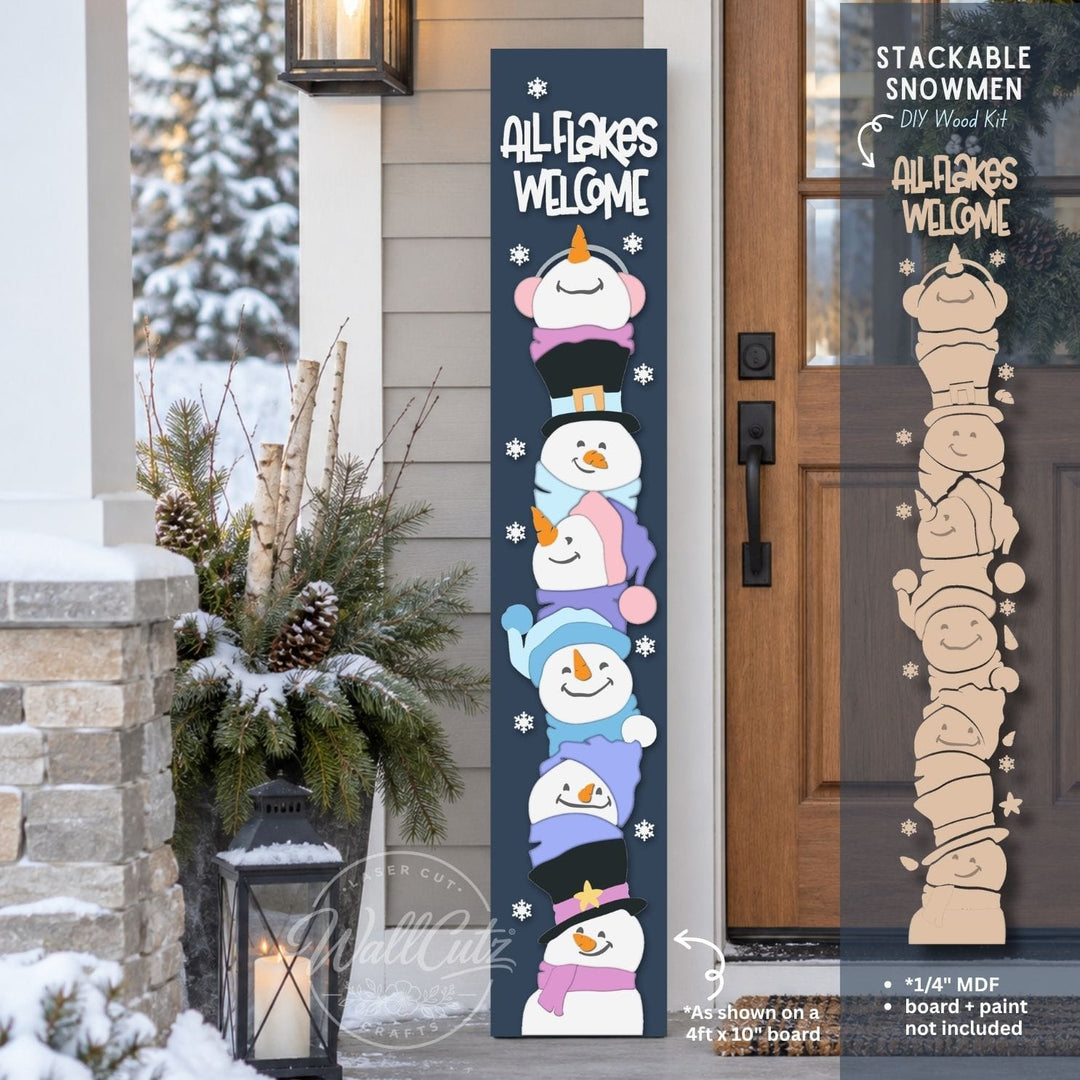 All Flakes Welcome Snowman Stack Porch Kit / DIY Wood Kit