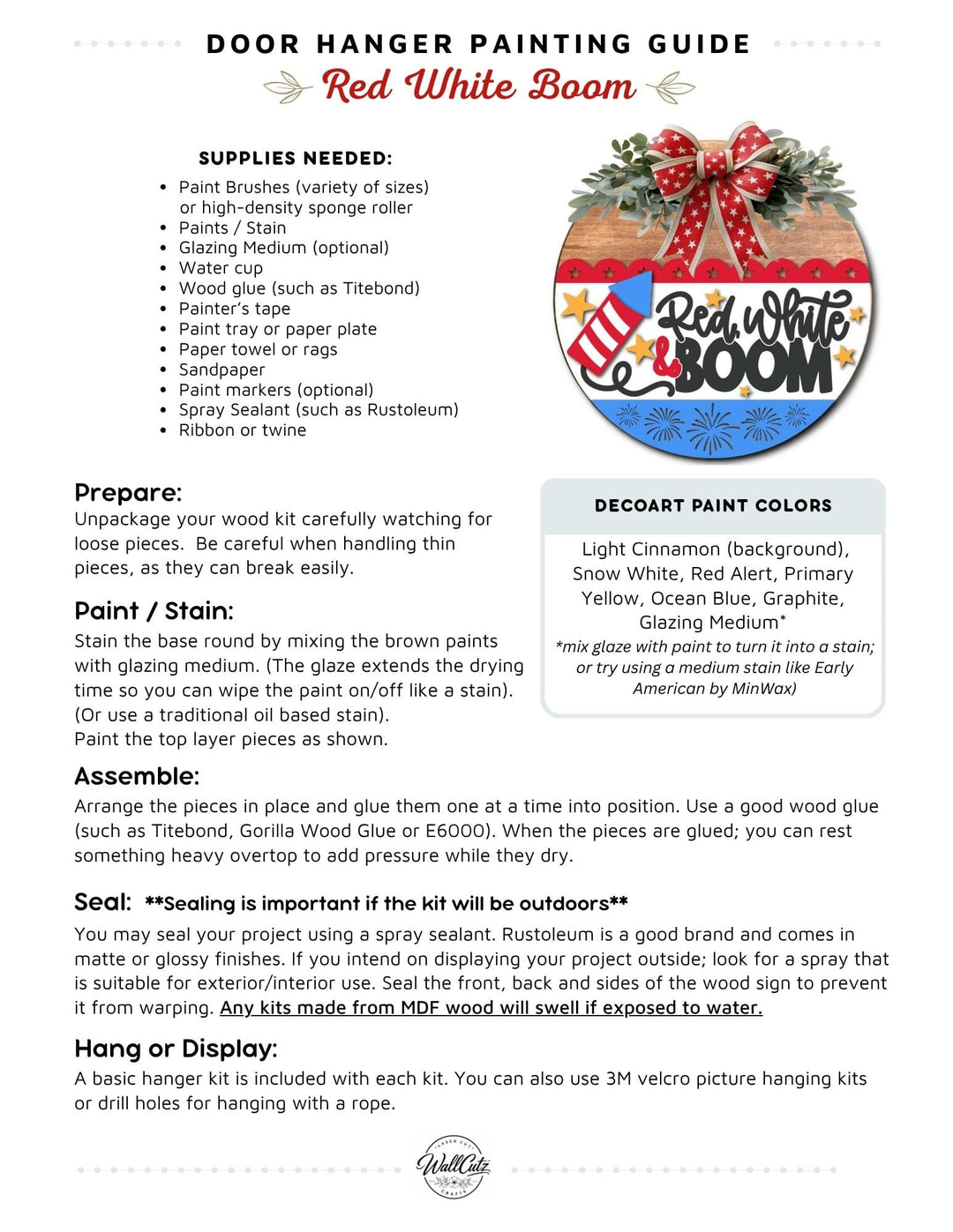 Red White Boom door hanger instructions