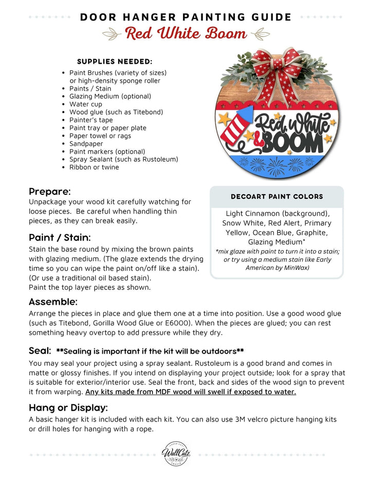 Red White Boom door hanger instructions