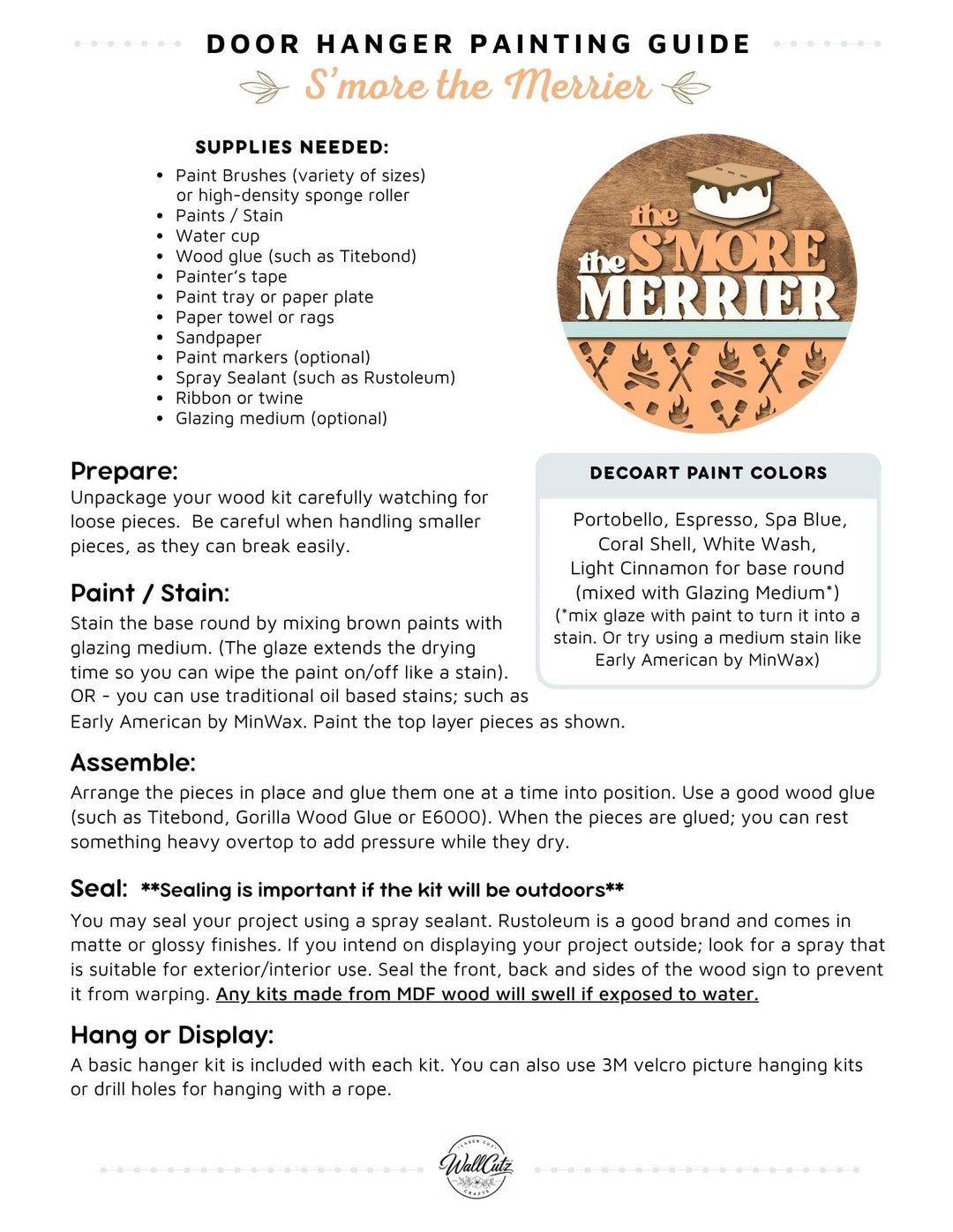 S'more the Merrier door hanger instructions