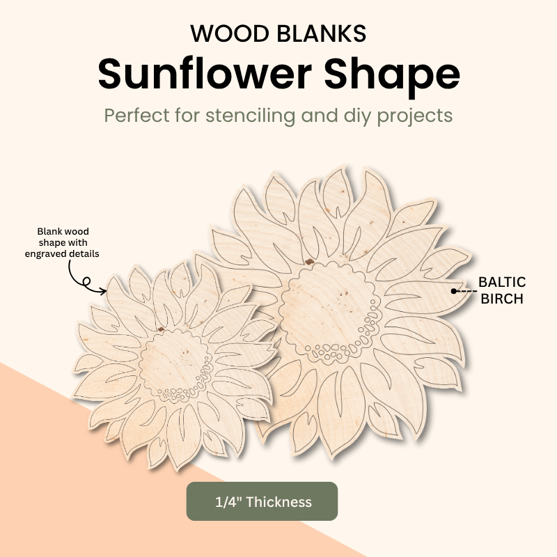 Wooden Sunflower Cut-Out / 1/4" birch