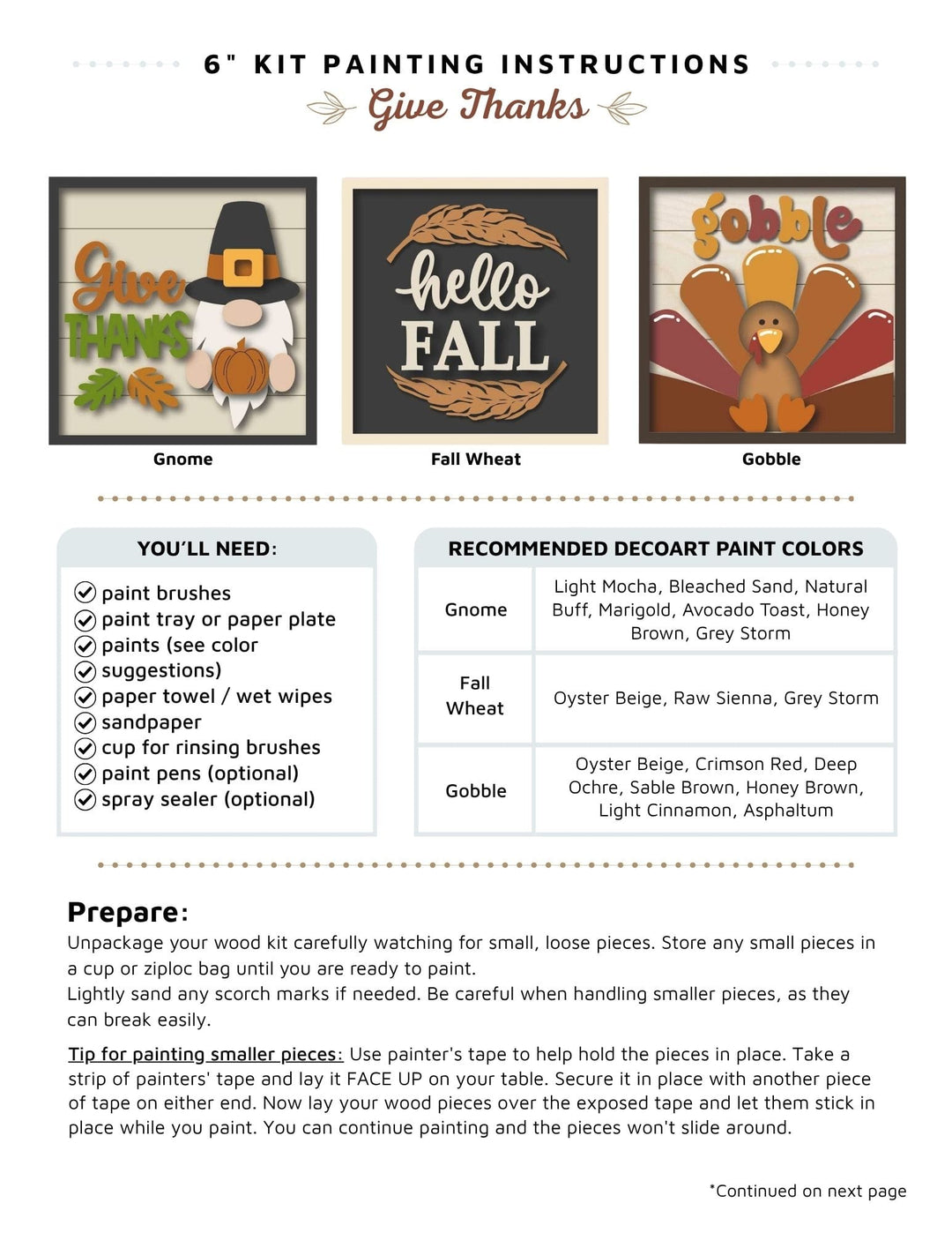 Thanksgivint 3 pack mini square instructions
