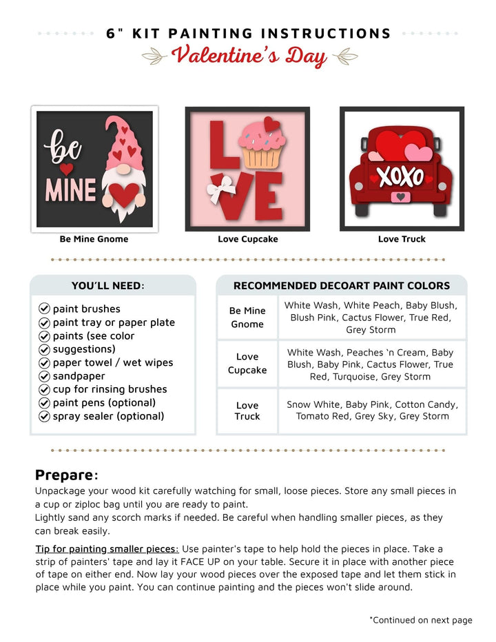 Valentine 3 pack mini squares instructions
