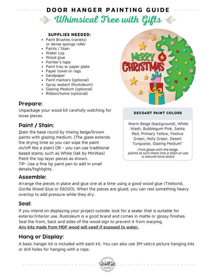 Whimsical Christmas Tree door hanger instructions