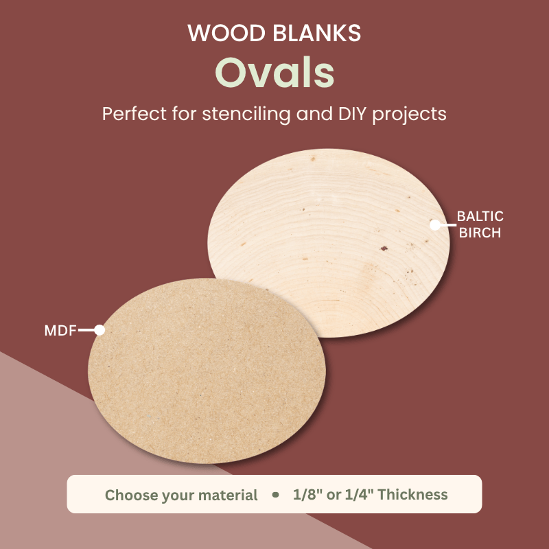 Oval wood blanks in MDF or Baltic birch for stenciling and DIY sign projects – WallCutz