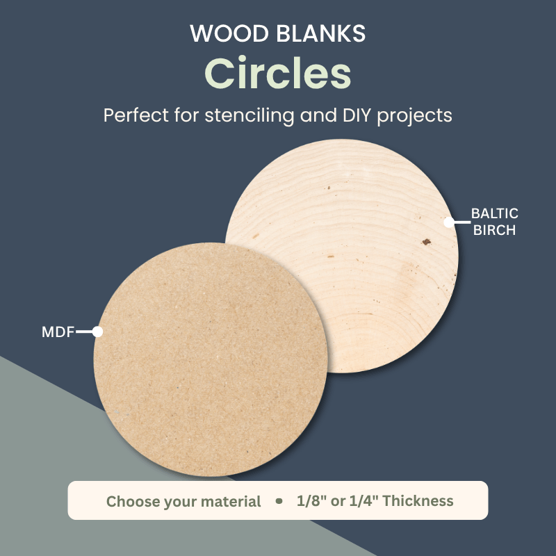 Round wood blanks in MDF and Baltic birch for stenciled door hangers and DIY signs – WallCutz