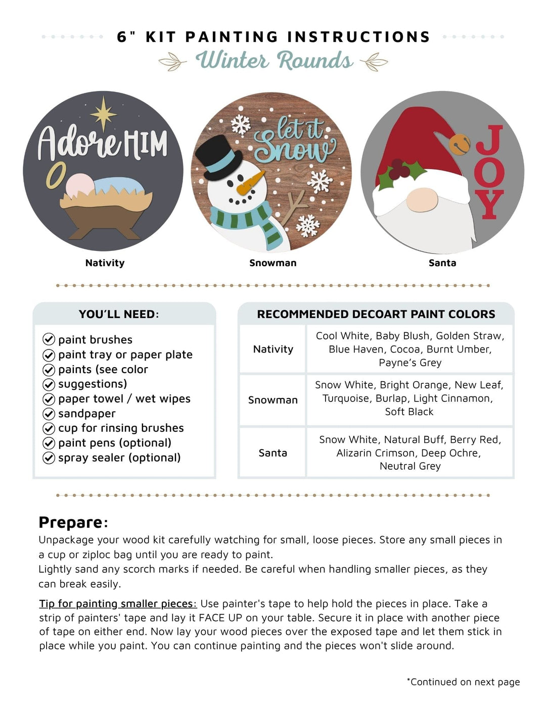 xmas trio mini round instructions