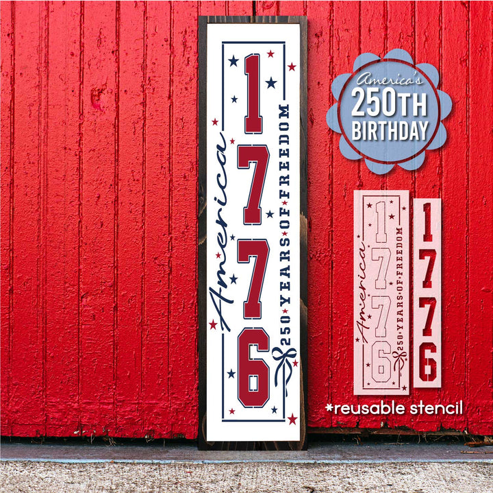 WallCutz  America 250 Years of Freedom / 1776  Porch Stencil Stencil